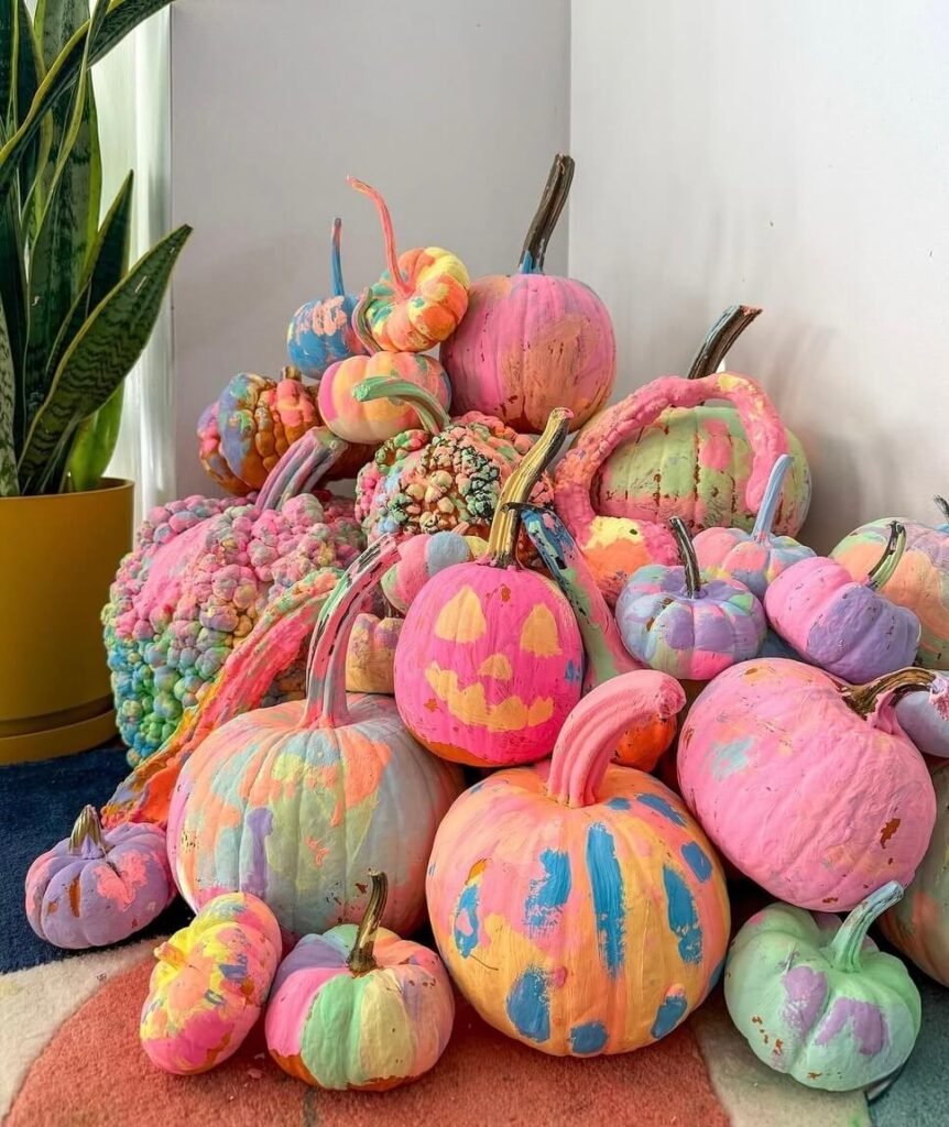 colorful pumpkin painting ideas