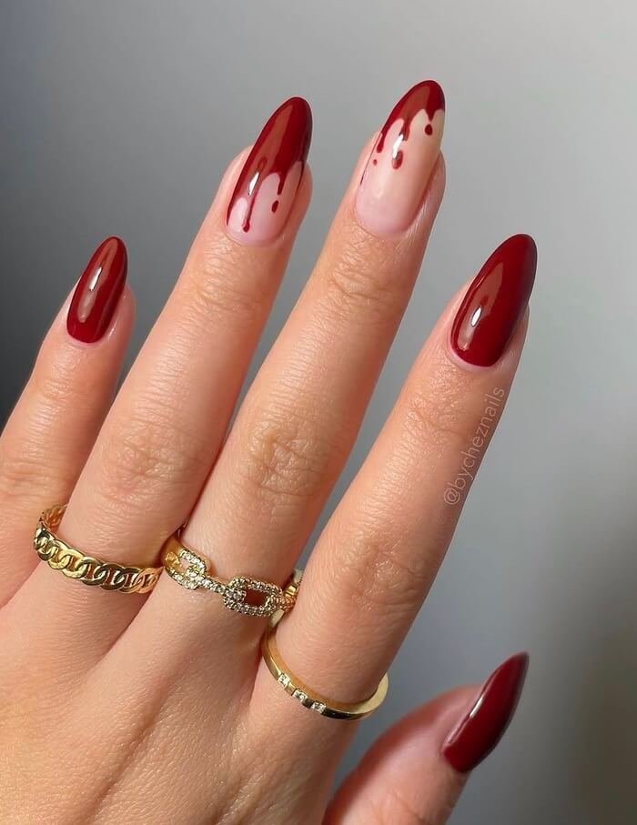 red halloween nails