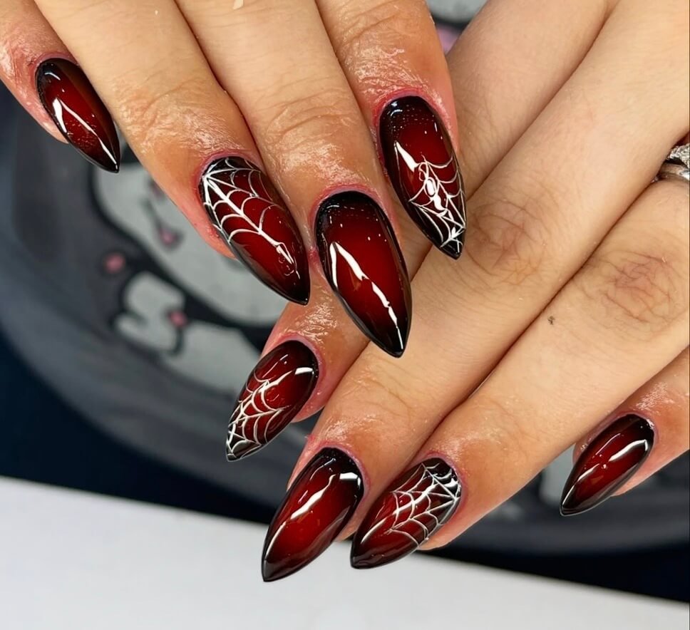 stiletto red halloween nails 