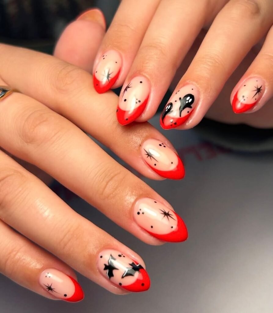 red halloween nails