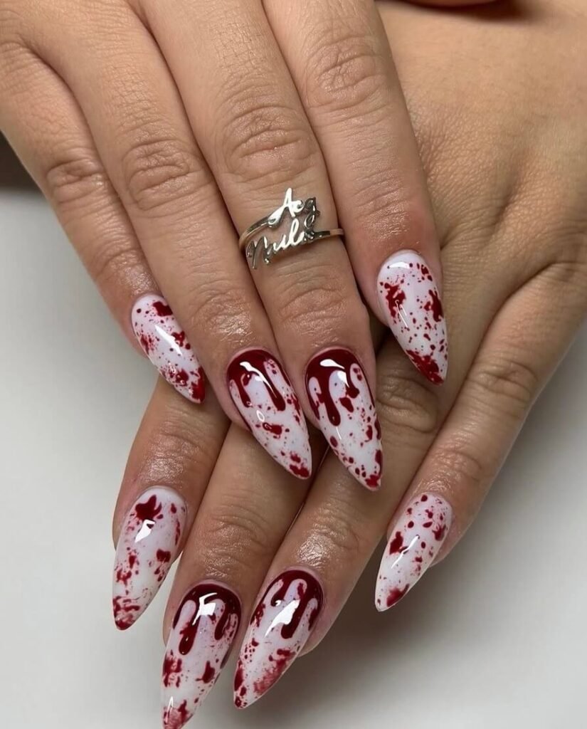 red halloween nails designs