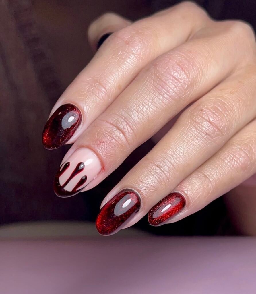 red halloween nails