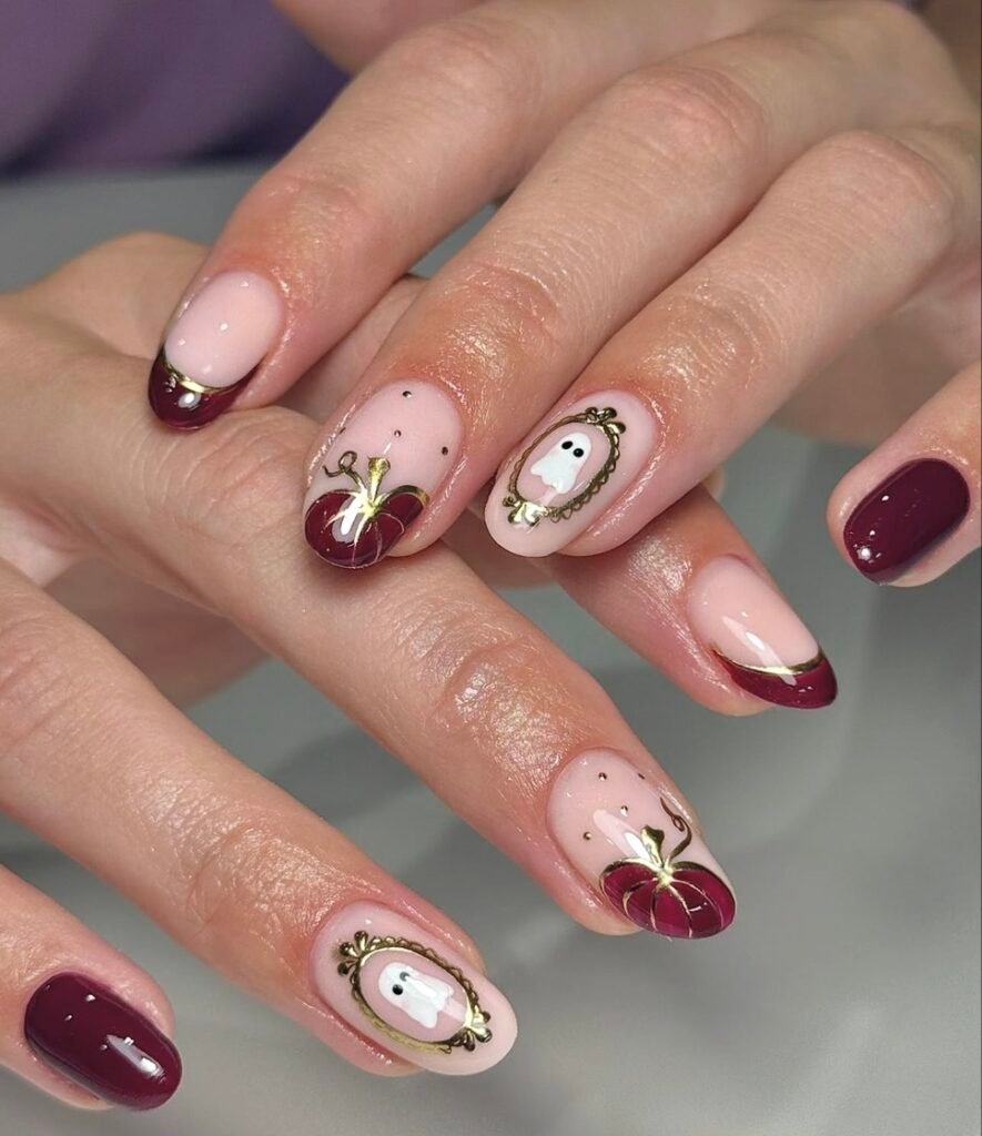 red halloween nails