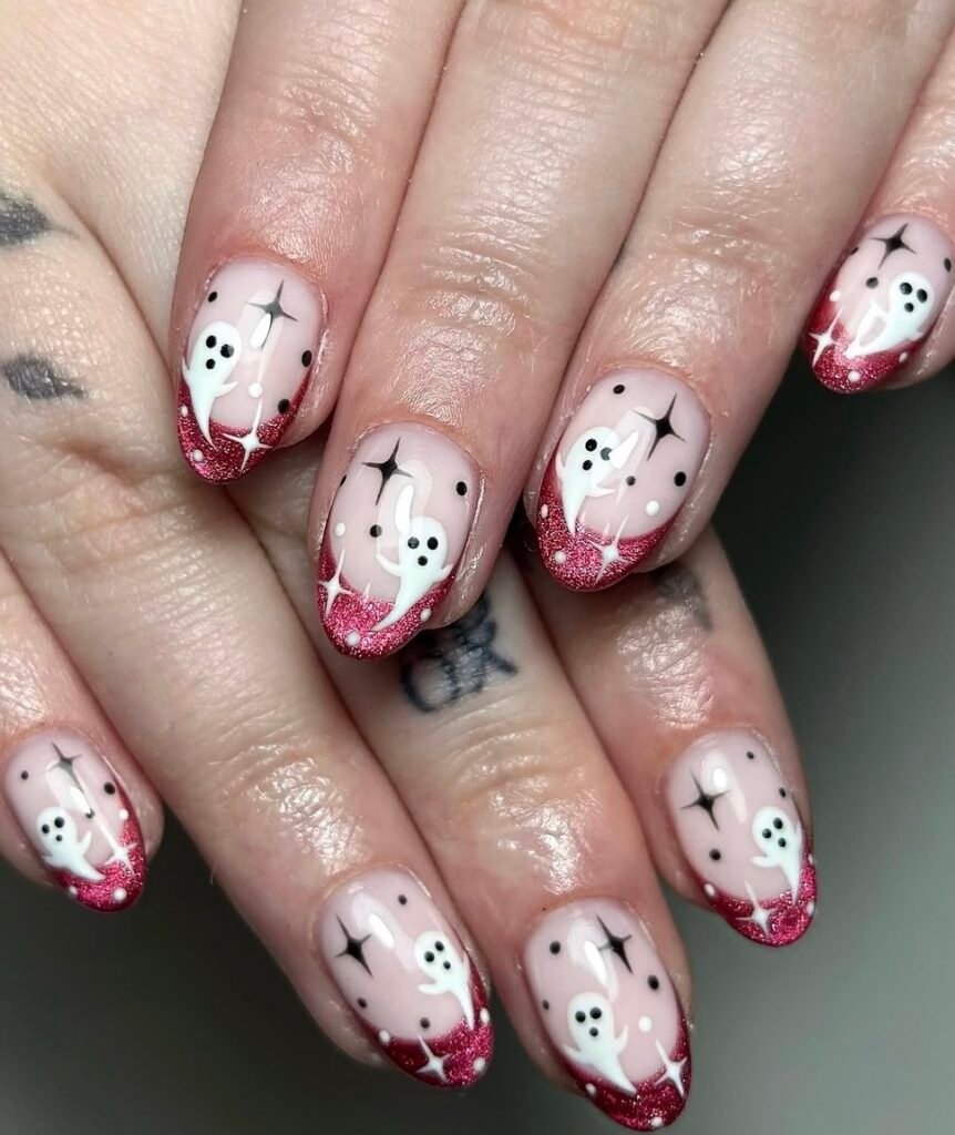 red halloween nails