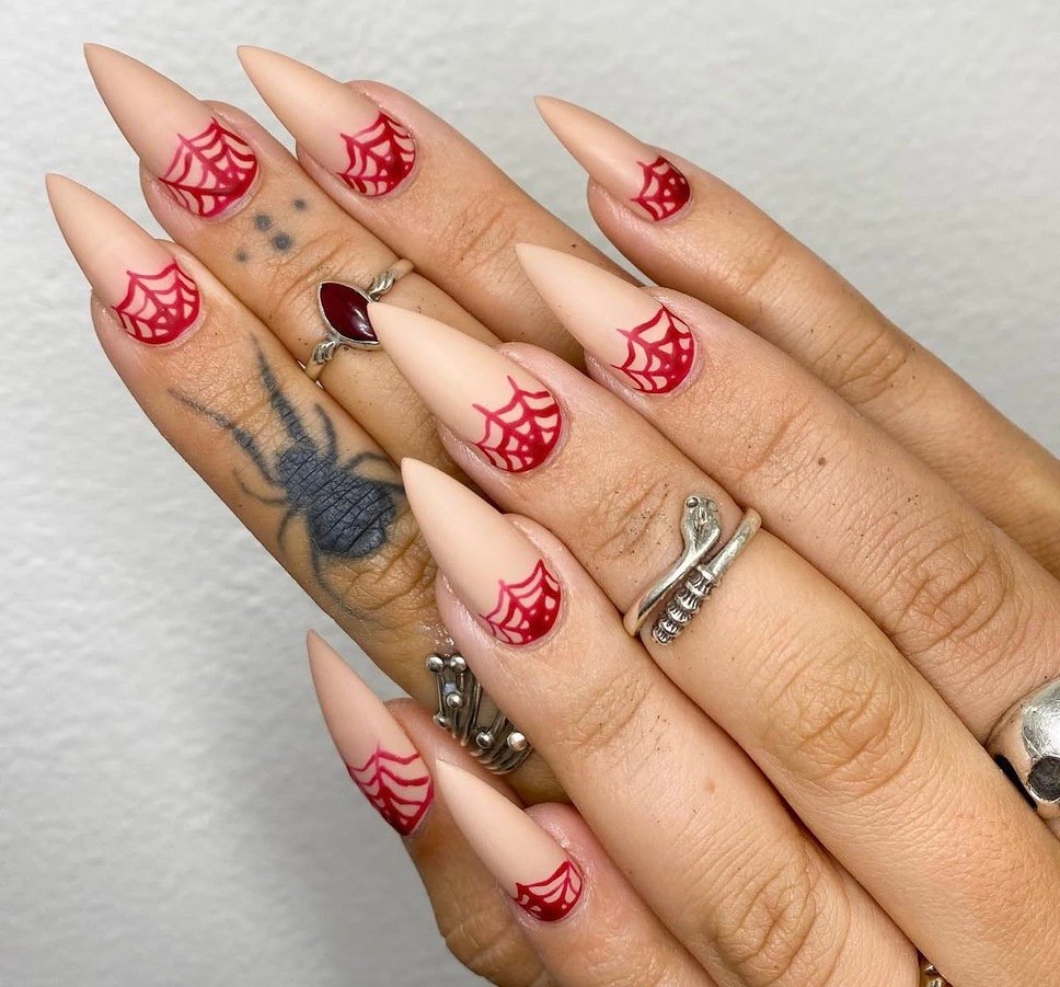 red halloween nail designs