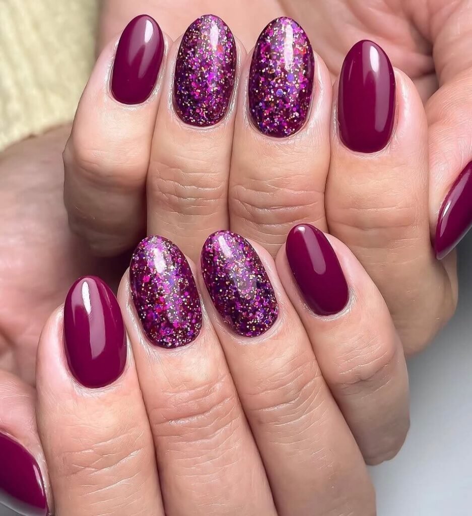 glitter november nails 