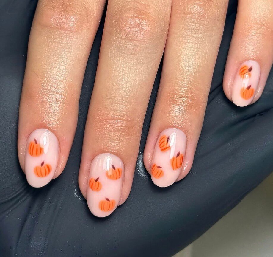 pumpkin november nails 