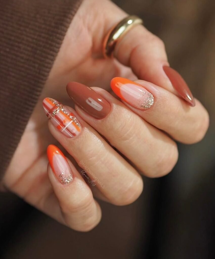 orange november nails 