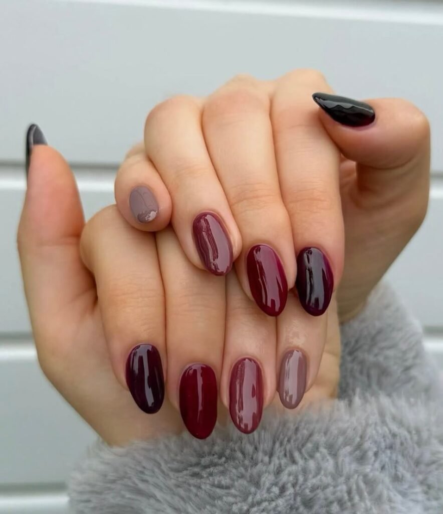 plum november nails