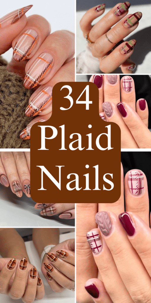 plaid nails