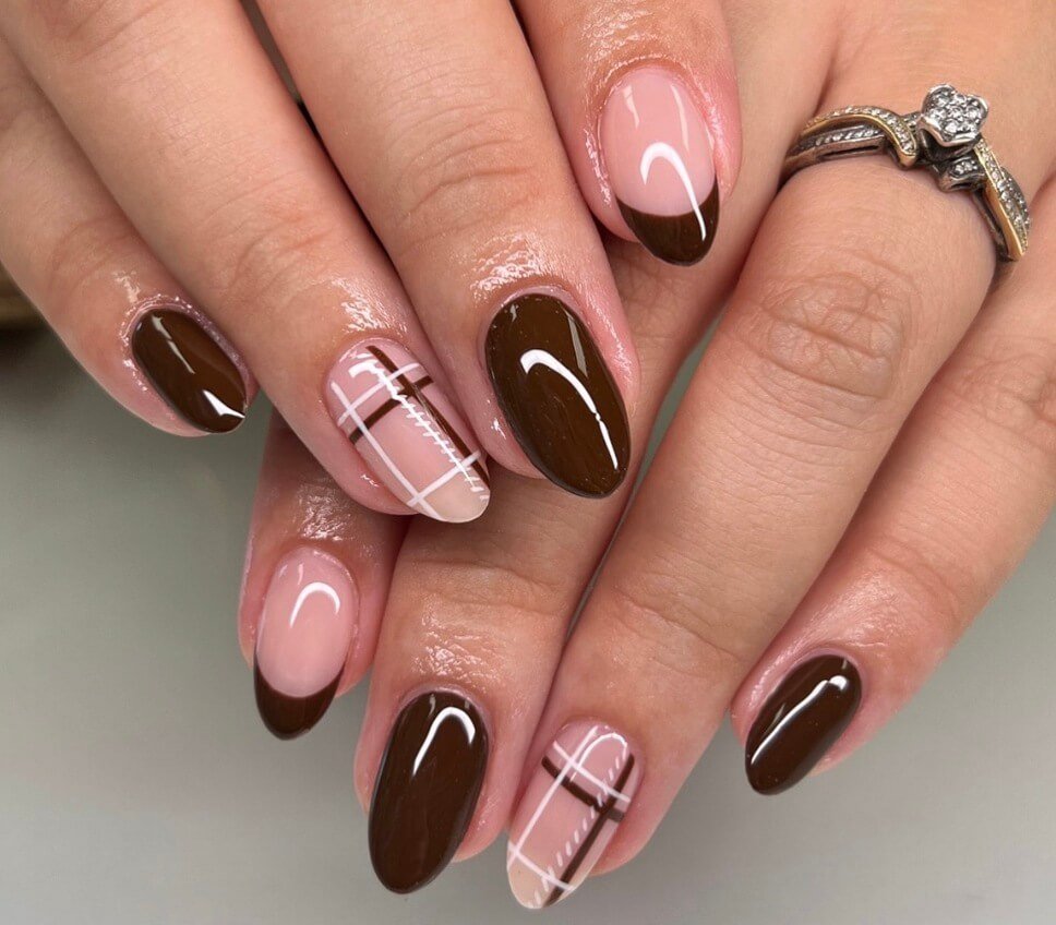 plaid nails