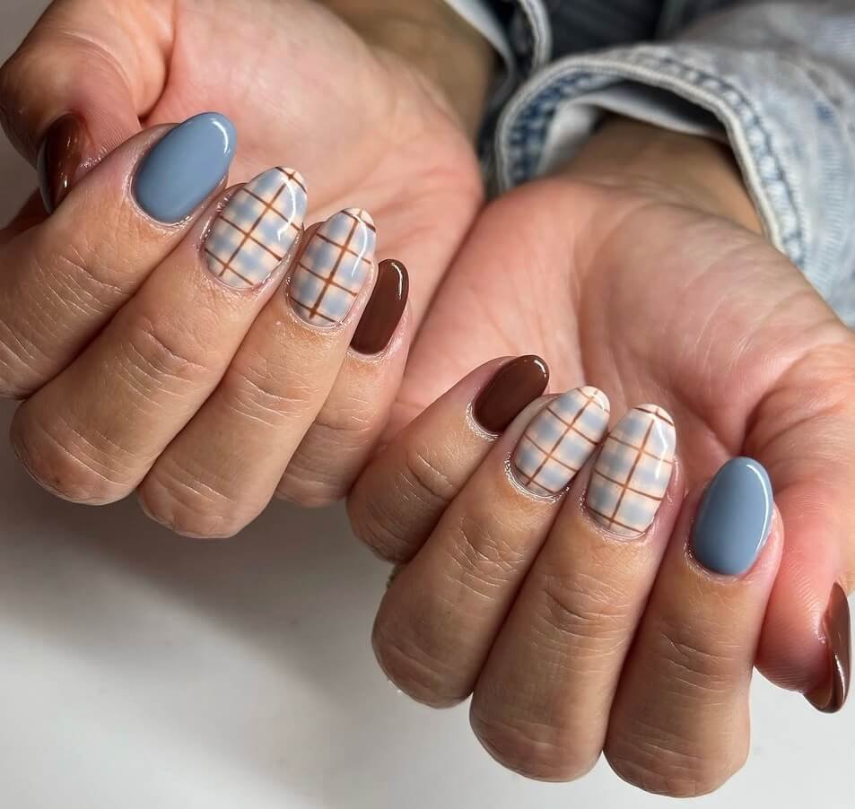 plaid nails ideas