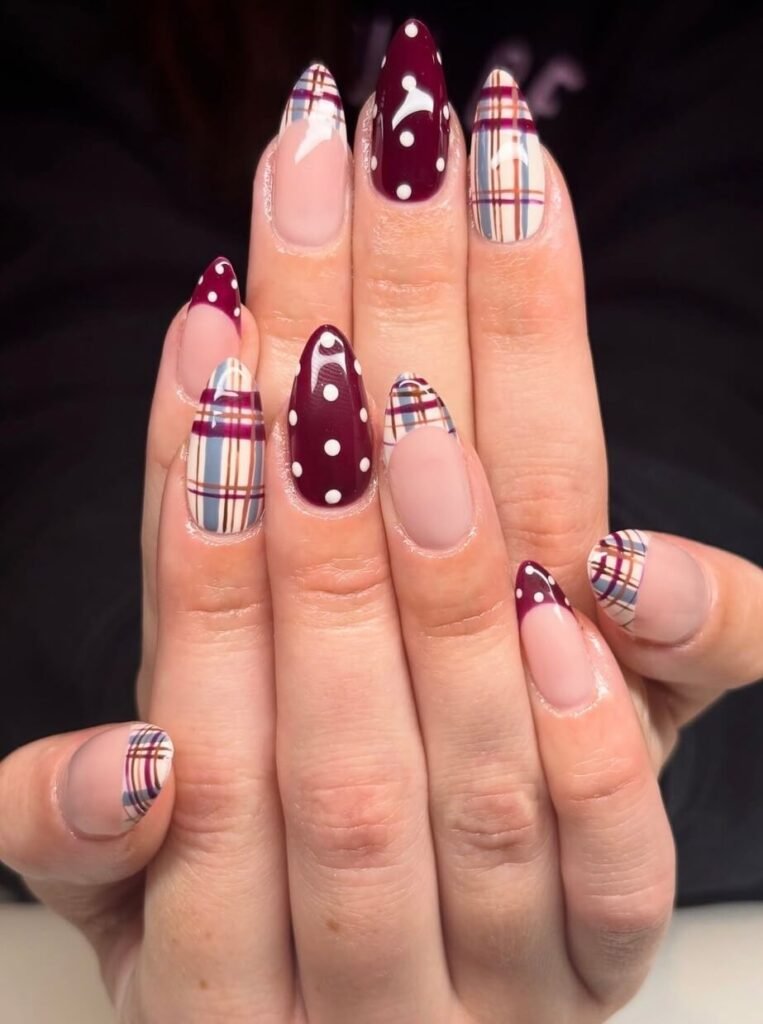 plaid nails
