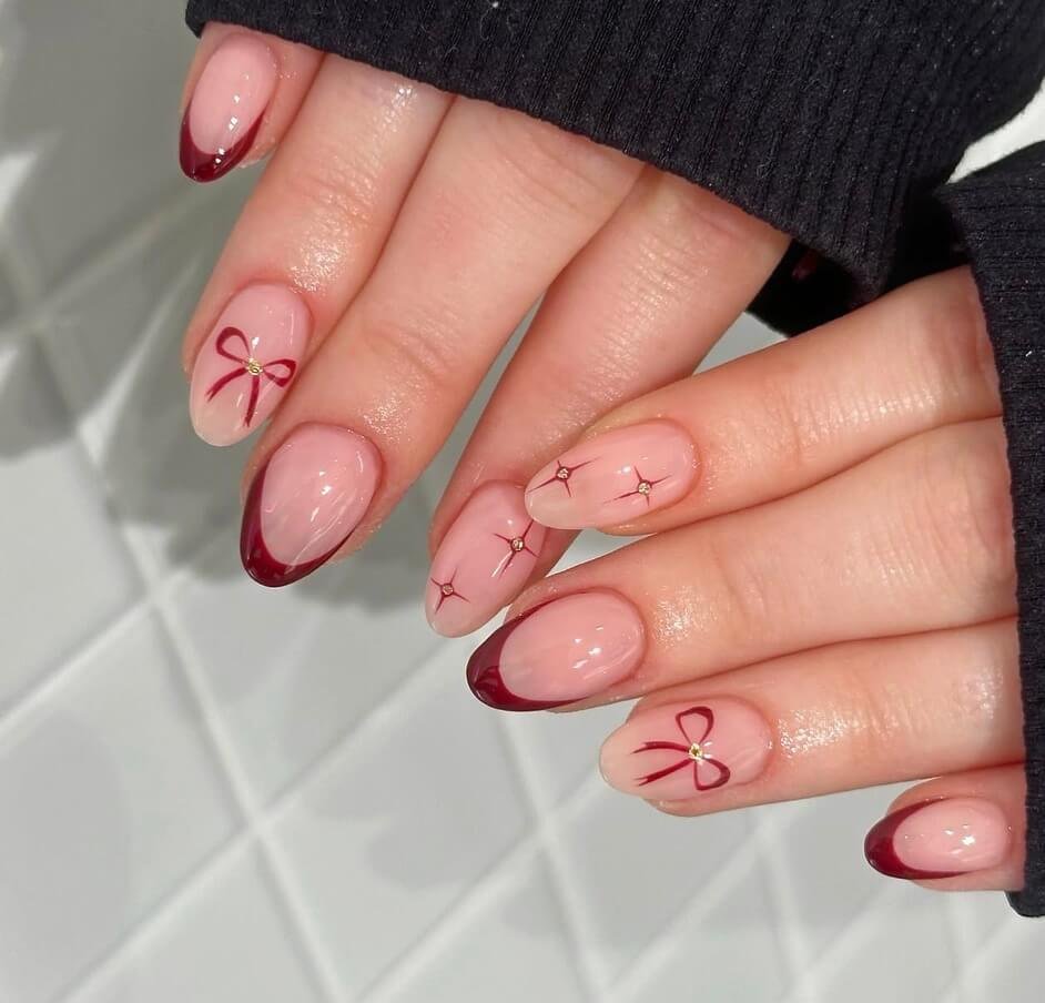 red bow nails 