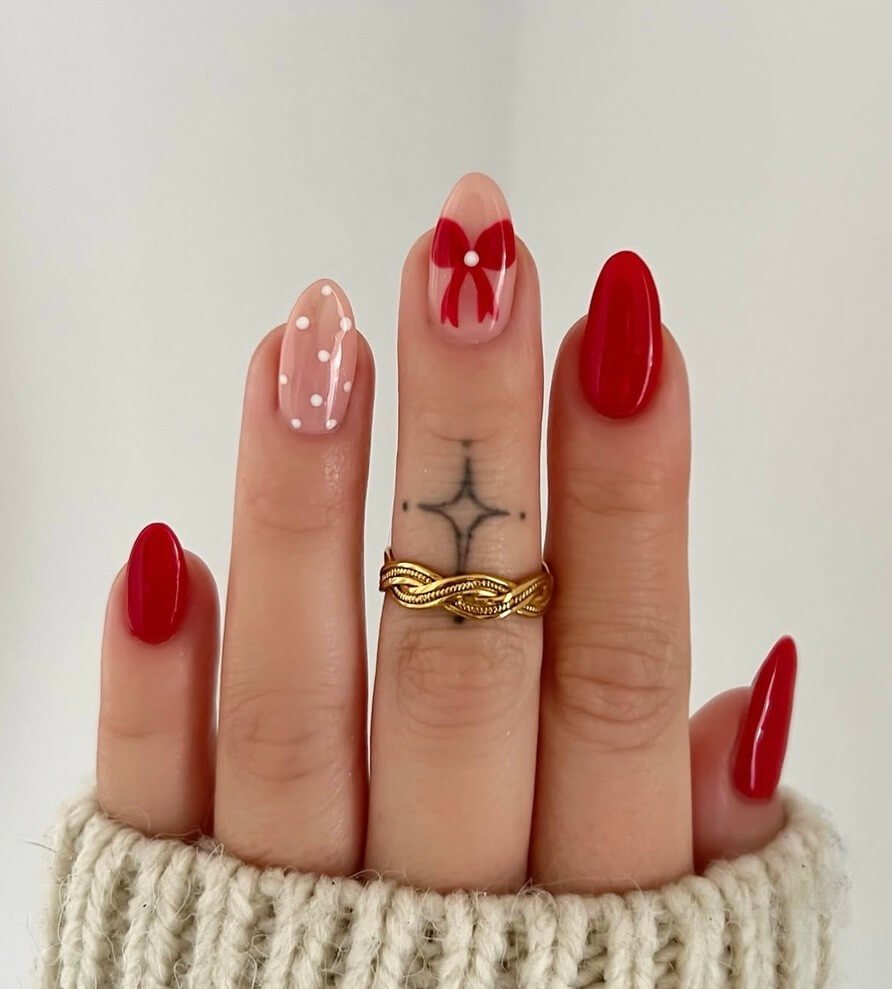 red bow nails 