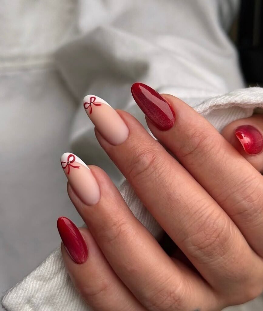 red bow nails 