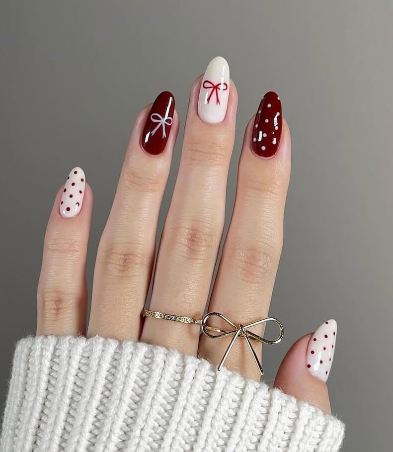 red bow nails 