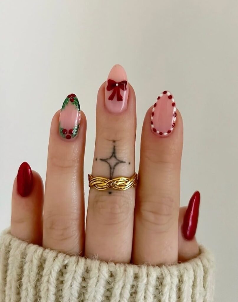 red bow nails 