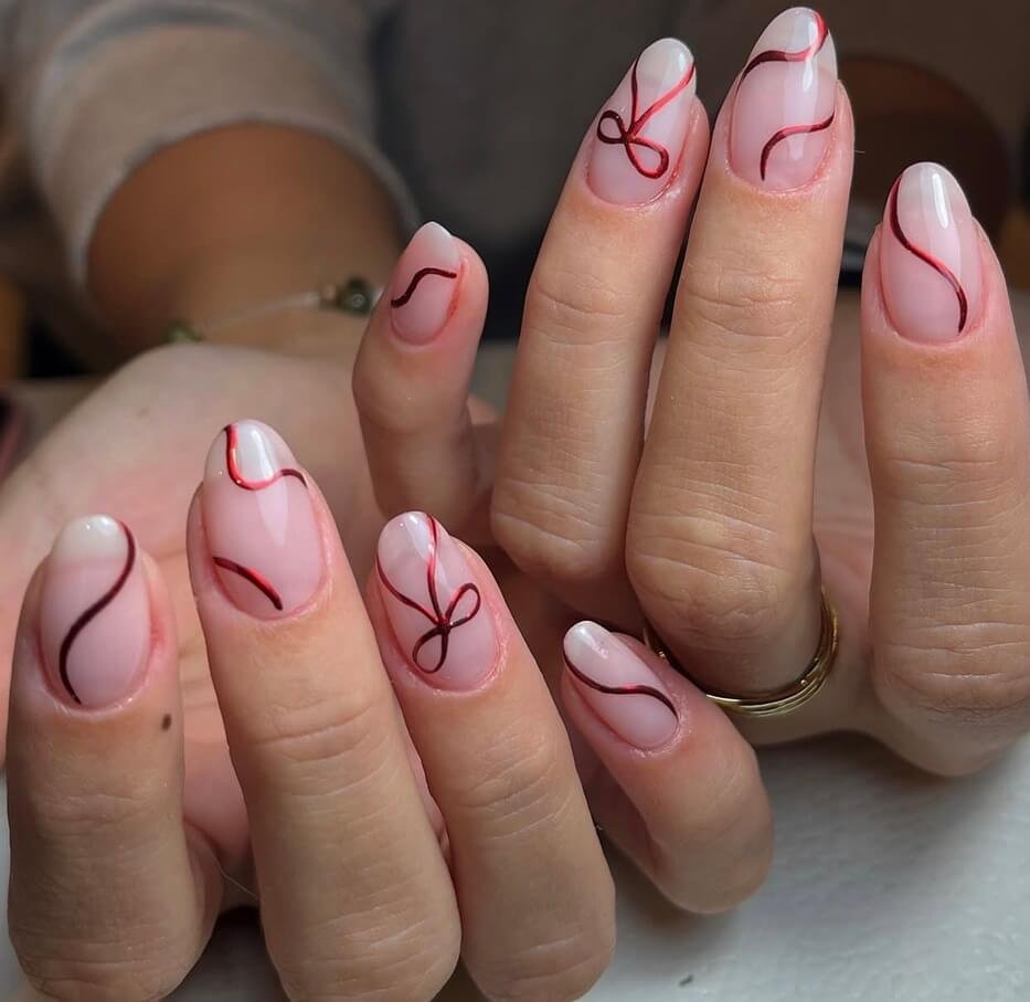 red bow nails 