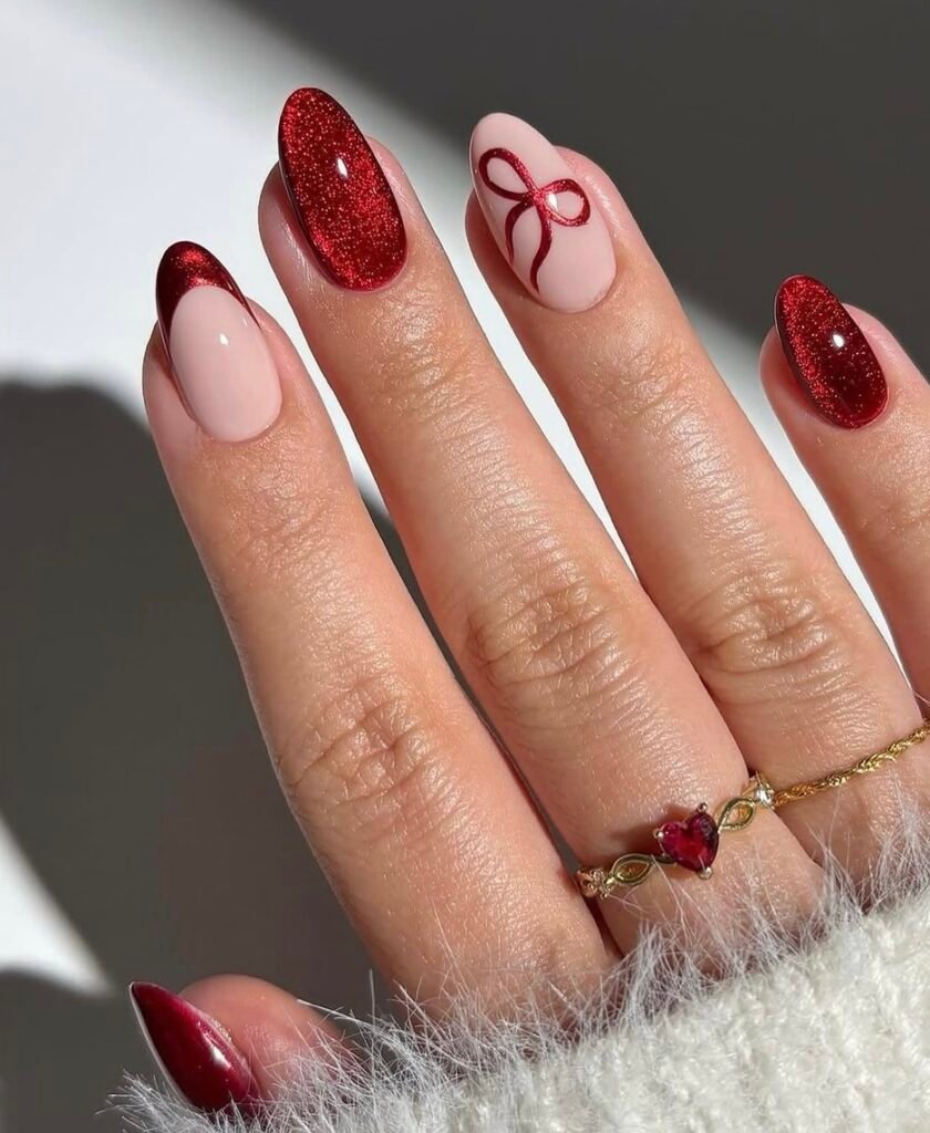 red bow nails