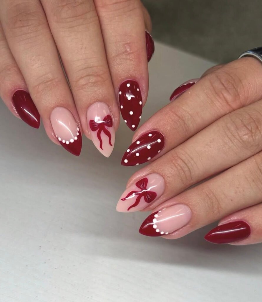 red bow nails