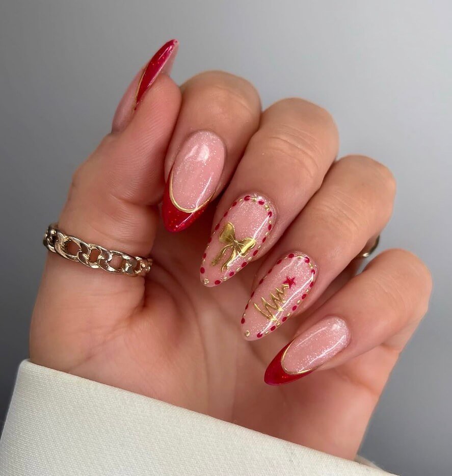 red bow nails 