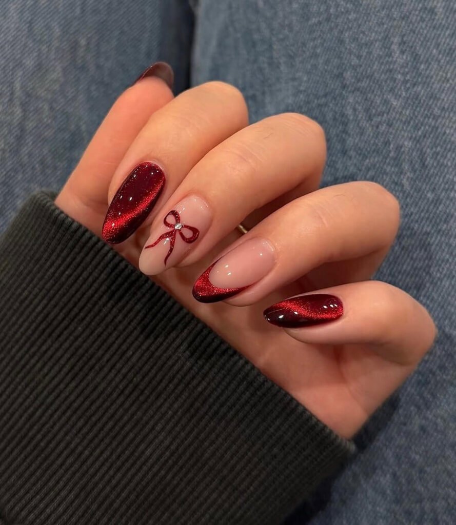 red bow nails