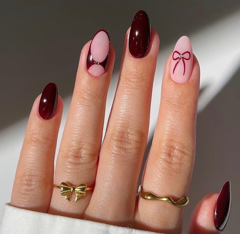 red bow nails