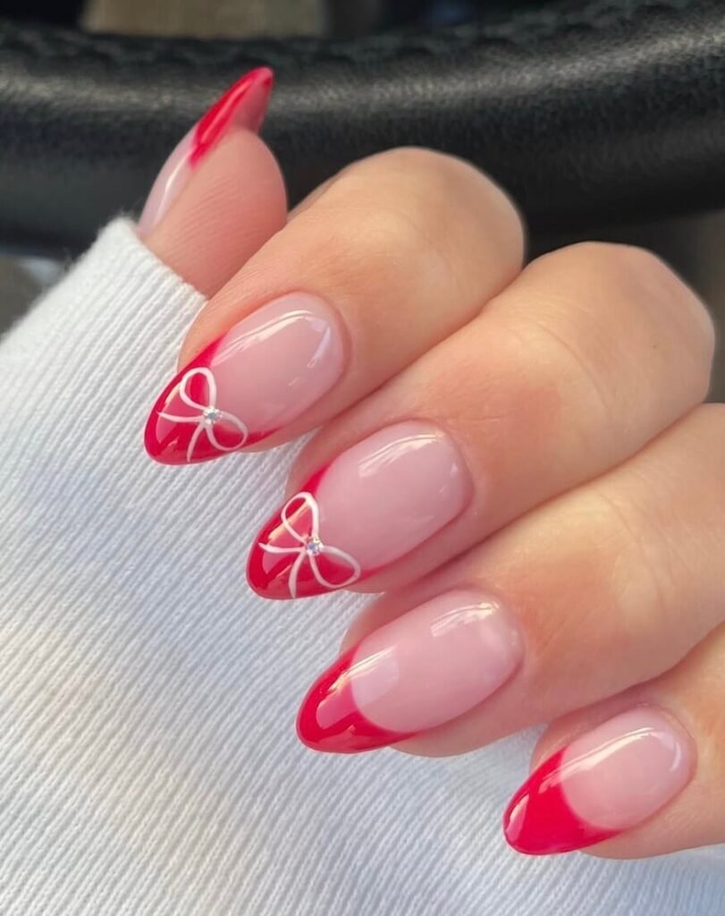 red bow nails 