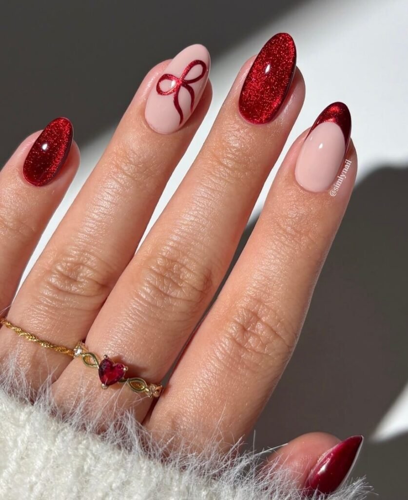 red bow nails 
