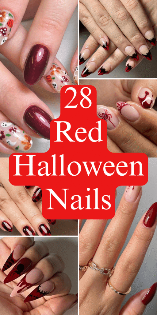 red halloween nails