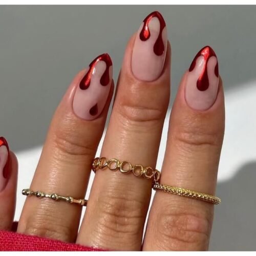 red halloween nails