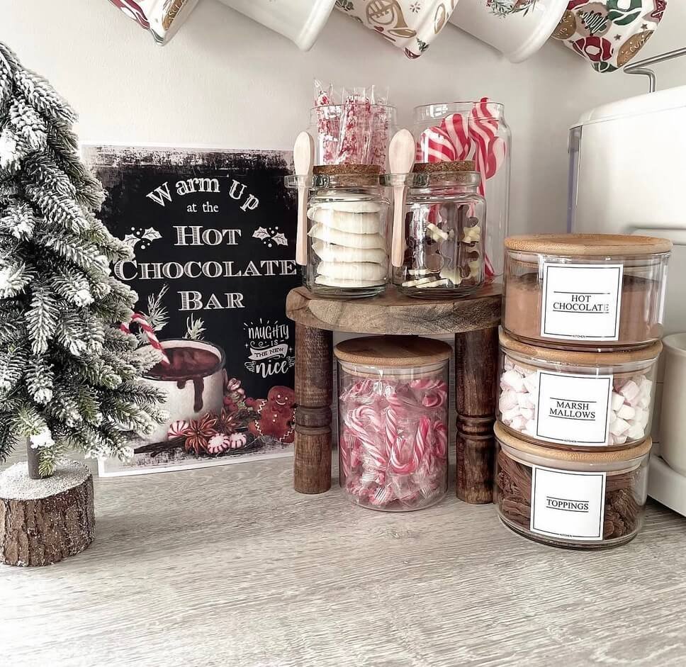 farmhouse hot cocoa bar ideas