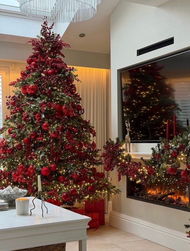 red Christmas tree ideas
