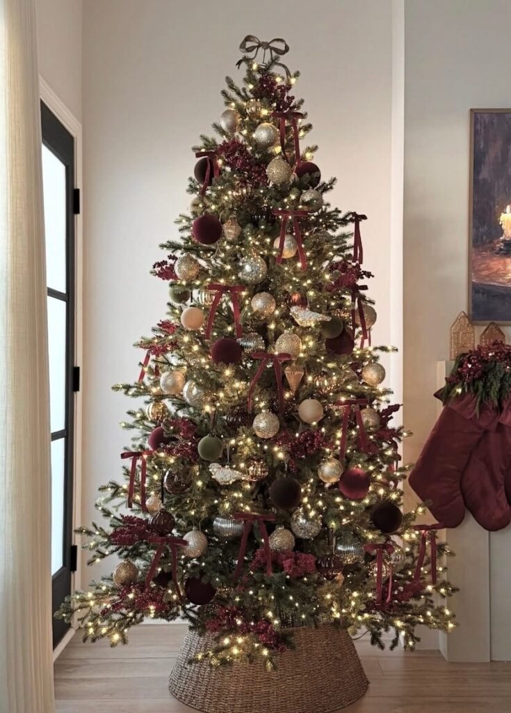 red and silver Christmas tree ideas