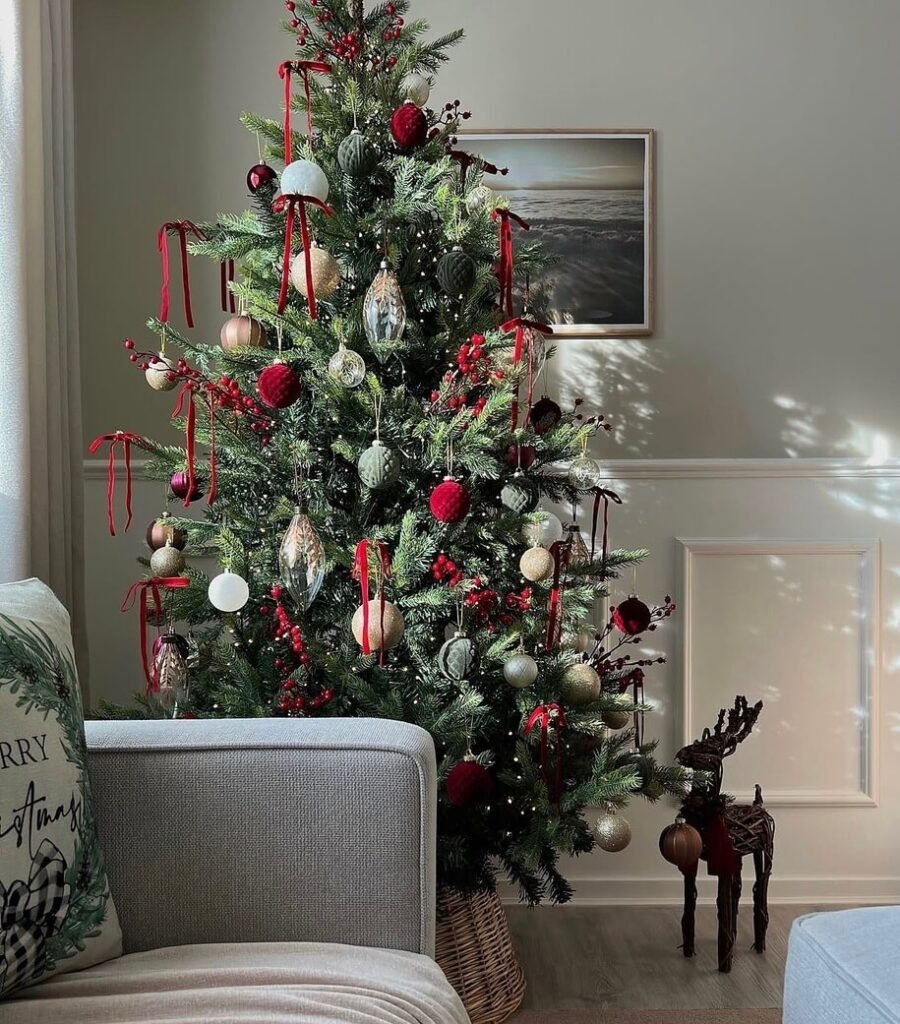 red Christmas tree ideas