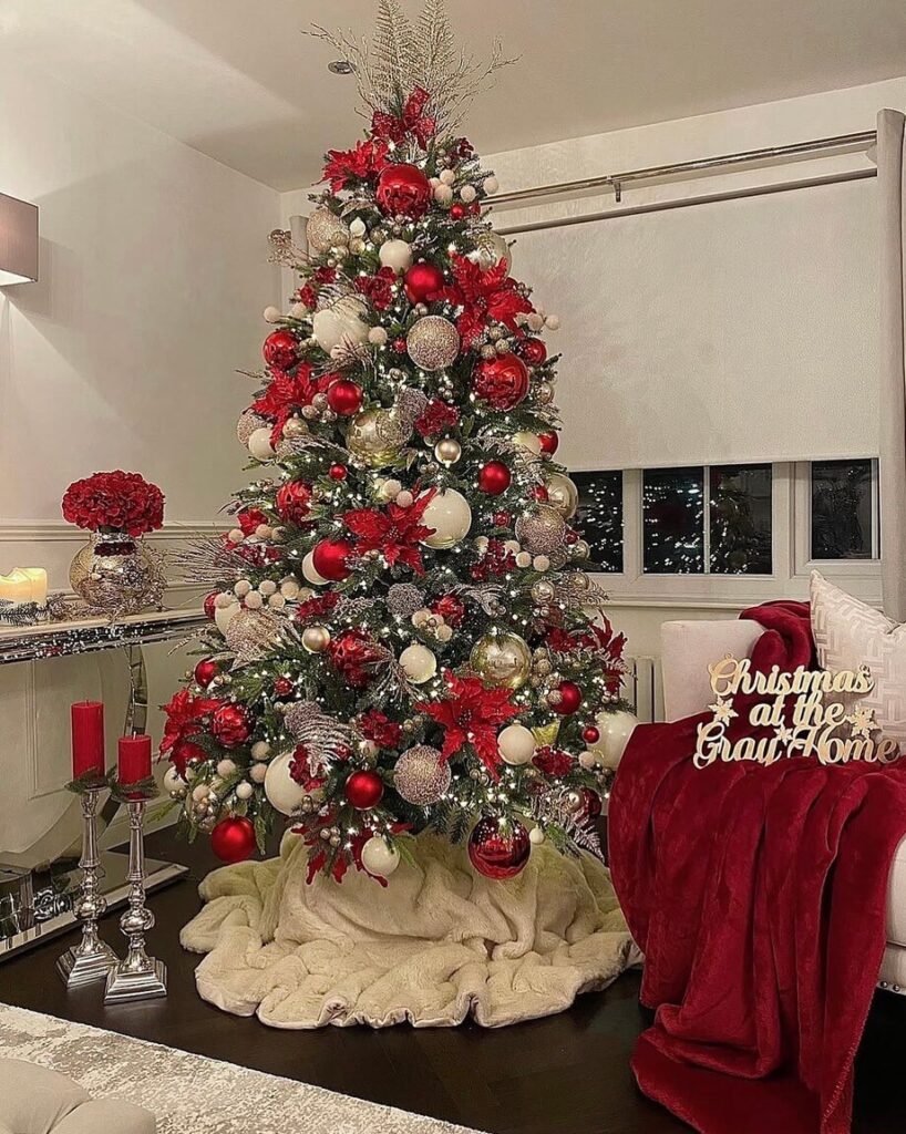red Christmas tree ideas
