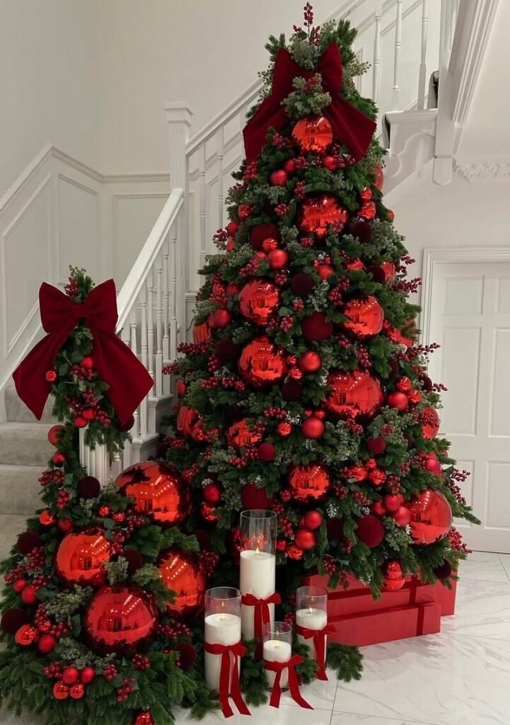 red Christmas tree ideas