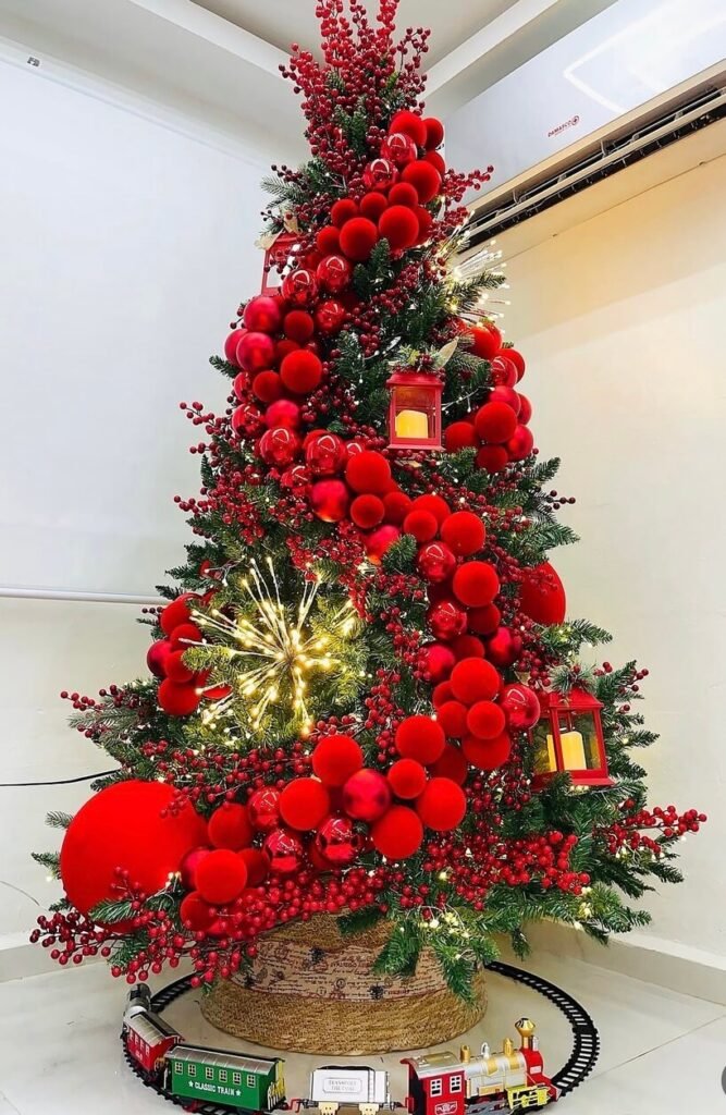 red Christmas tree ideas
