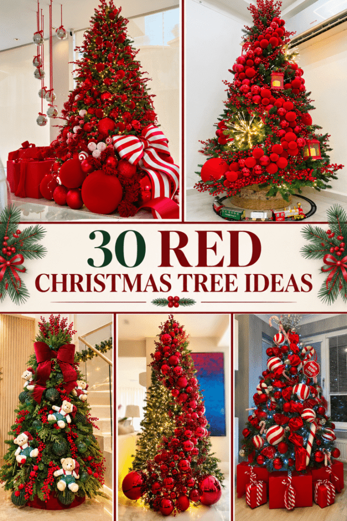 red christmas tree ideas